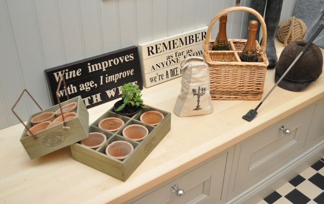 The bootroom set was ideal for showing off a range of products, from wall plaques to plant potters