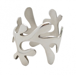 Mistletoe Curved Silver Napkin Ring