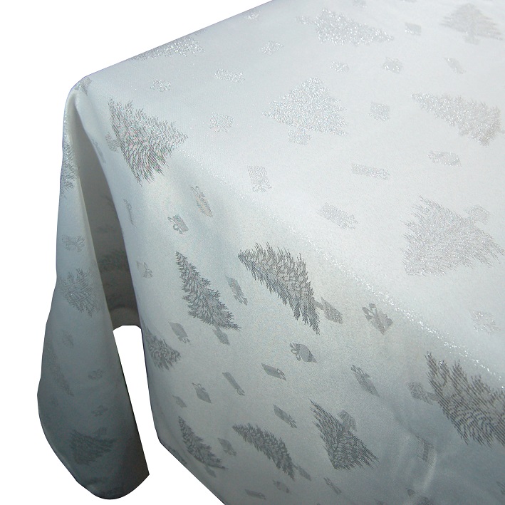 Silver Christmas Tree Tablecloth 