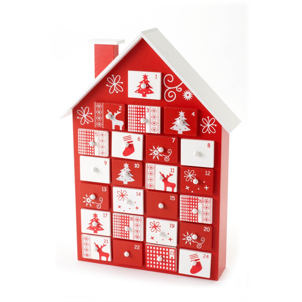 Wooden Christmas House Advent Calendar 