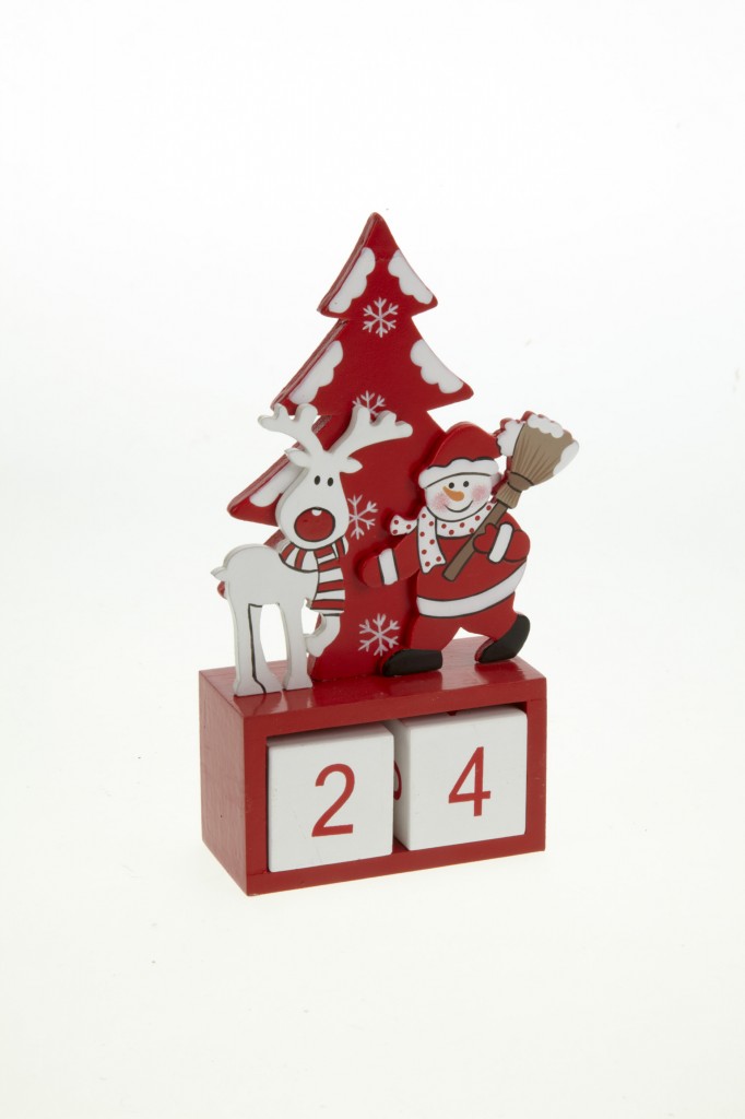Wooden Santa and Reindeer Calendar