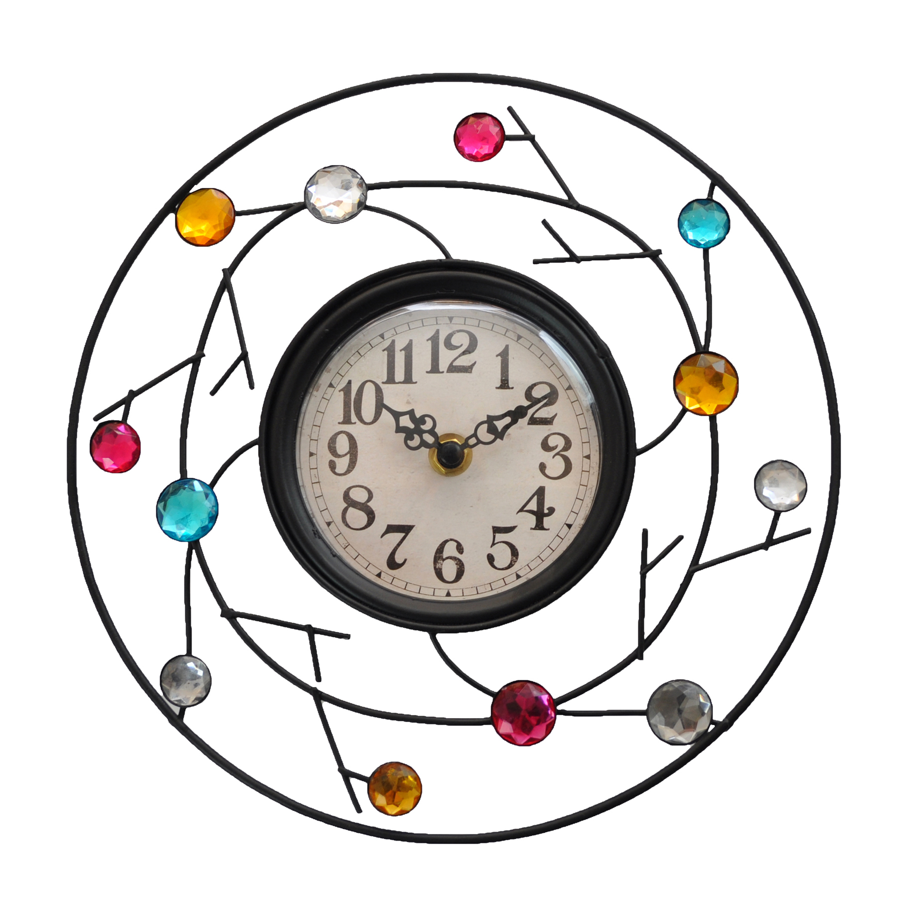 Colourful Jewelled Modern Wall Clock