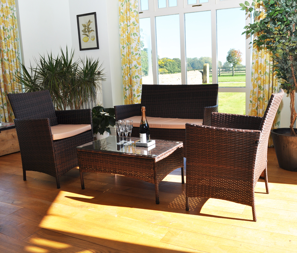 Traditional Rattan Furniture 4 Seater Garden Patio Set