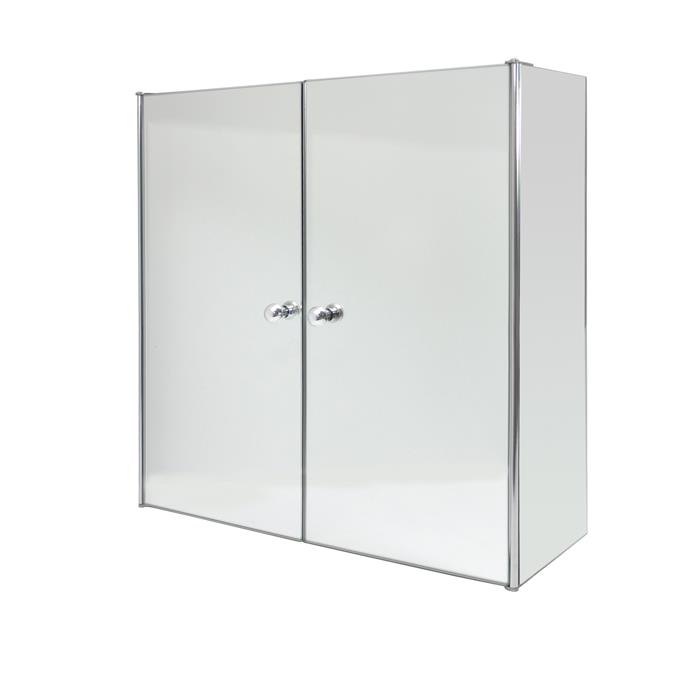 Stainless Steel Double Door Mirrored Cabinet - 89.00