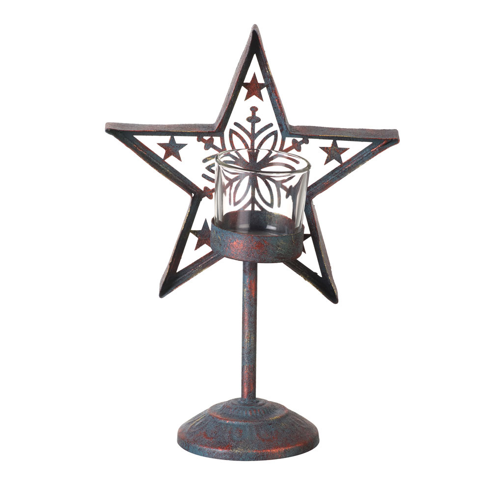 Christmas Star Candle Holder in Bronze