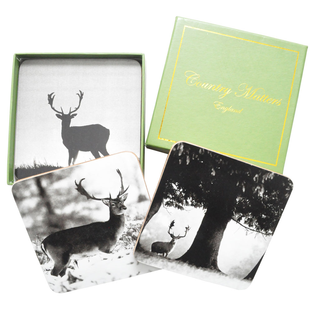 Country Matters Stag Scene Coasters Set of Six
