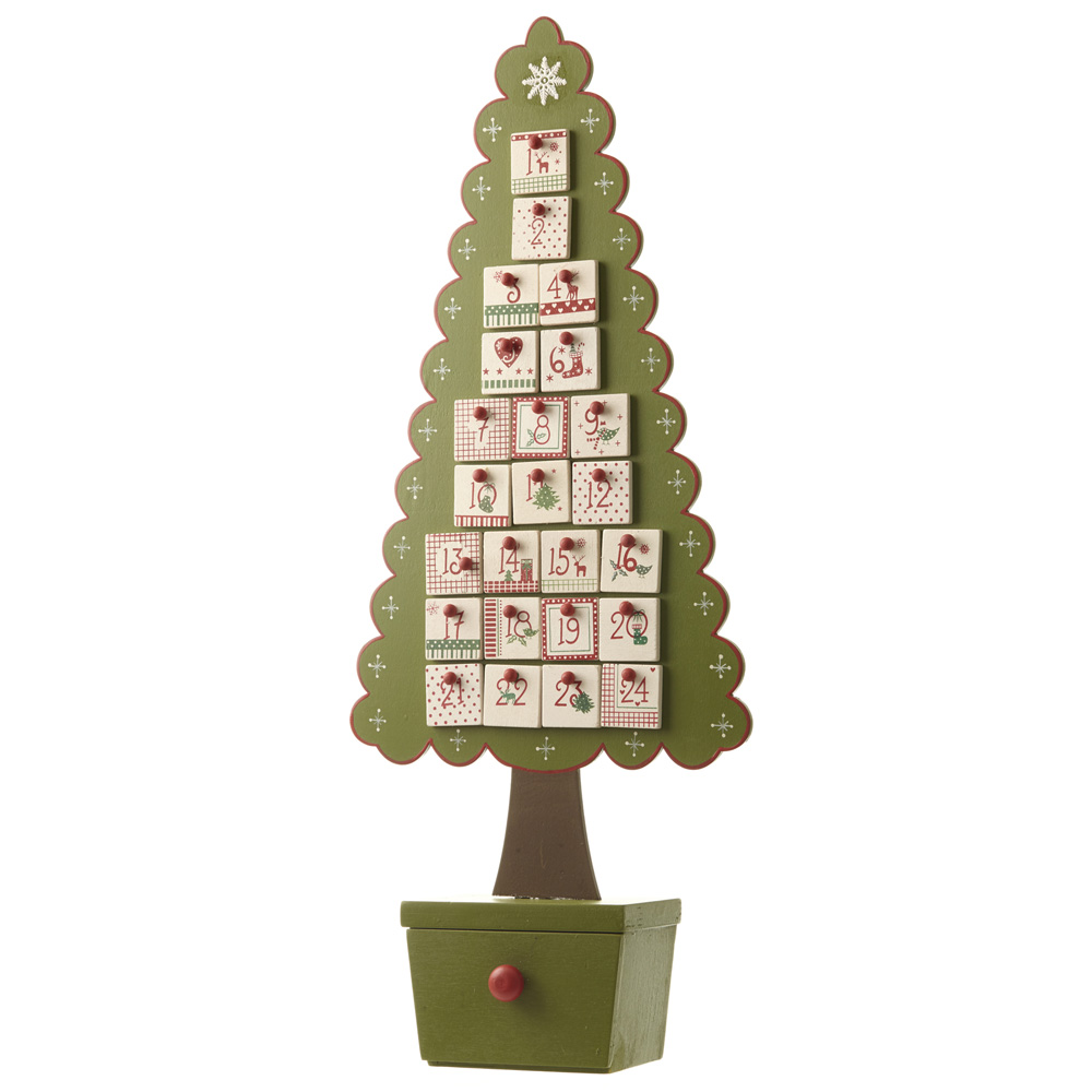 Wooden Christmas Tree Advent Calendar 