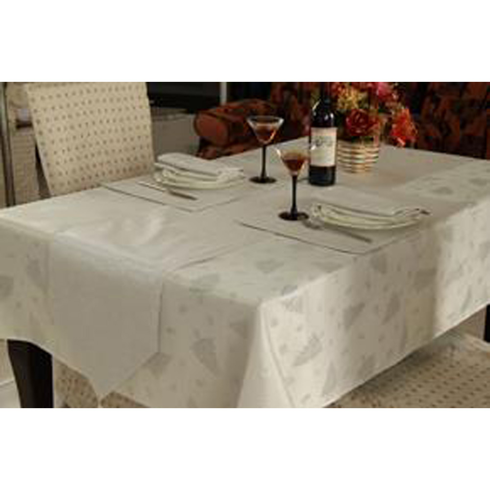 Silver Large Christmas Table Linen Set for 6