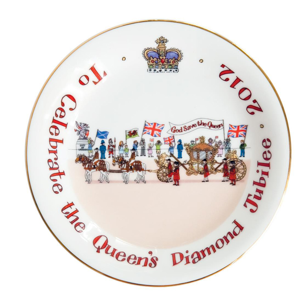 Queens Diamond Jubilee Miniature Plate by Alison Gardiner
