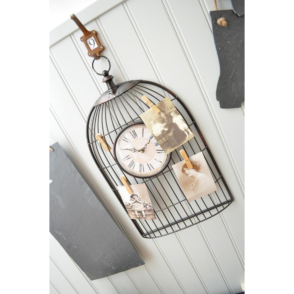 Birdcage Clock with Memento Pegs