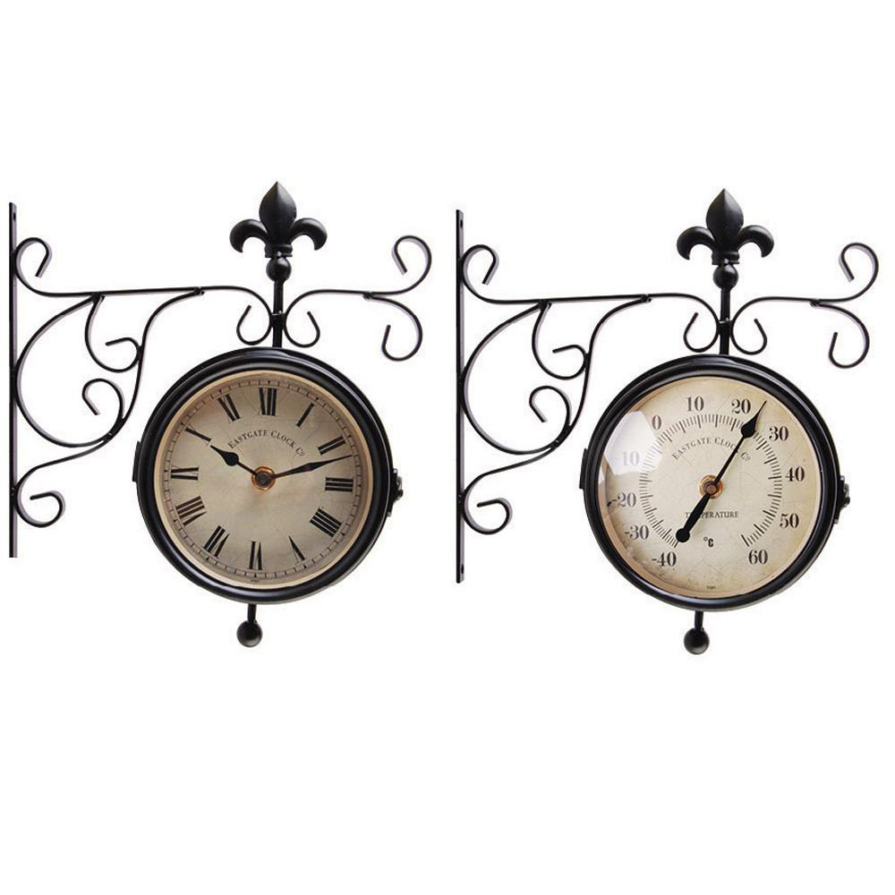 Hanging Station Outdoor Clock & Thermometer